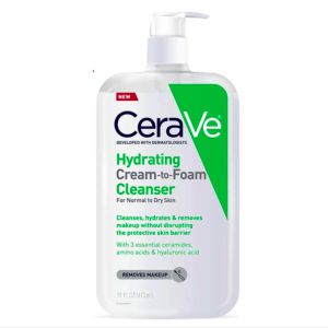 Sữa rửa mặt dưỡng ẩm Cerave Hydrating Cream-to-Foam Cleanser dạng kem tạo bọt